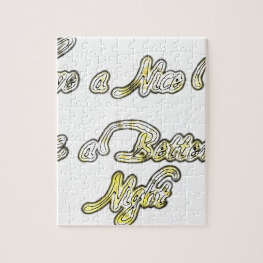 素敵な一日とより良い夜の引用文アートプリント ジグソーパズル (縦)