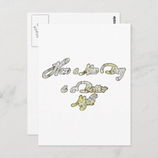 素敵な一日とより良い夜の引用文アートプリント ポストカード (正面/裏面)