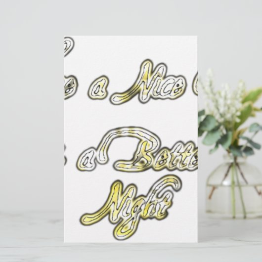 素敵な一日とより良い夜の引用文アートプリント 便箋 (スタンド正面)