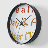 素敵な一日とより良い夜の文字アートデザイン 壁時計 (傾斜)