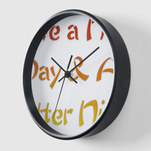素敵な一日とより良い夜の文字アートデザイン 壁時計 (傾斜)