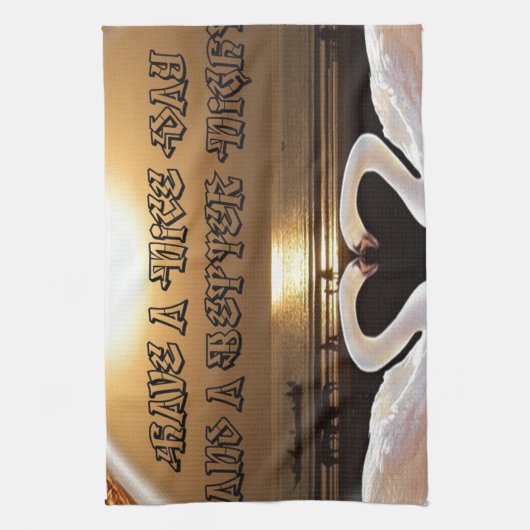 素敵な一日とより良い夜の文字引用文 キッチンタオル (縦)