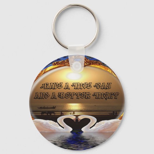 素敵な一日とより良い夜の文字引用文 キーホルダー (正面)