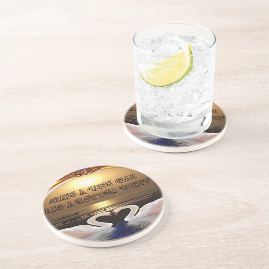 素敵な一日とより良い夜の文字引用文 コースター (側面)