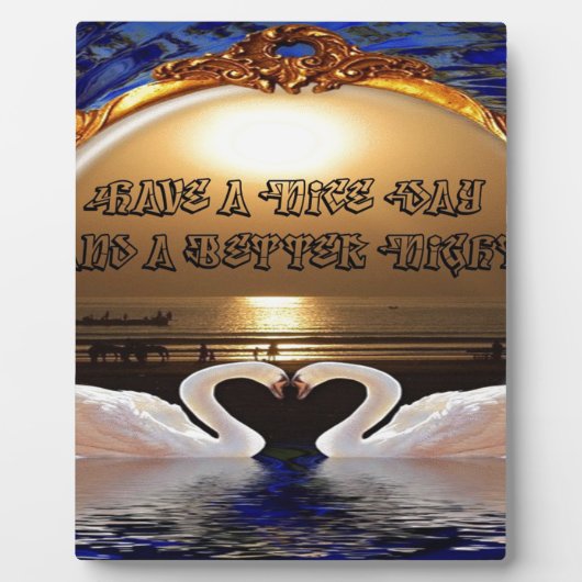 素敵な一日とより良い夜の文字引用文 フォトプラーク (正面)