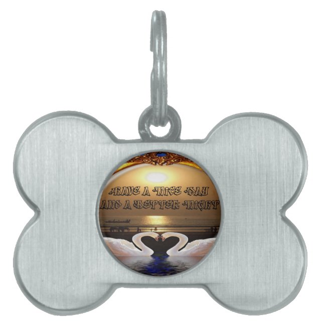 素敵な一日とより良い夜の文字引用文 ペットネームタグ (正面)