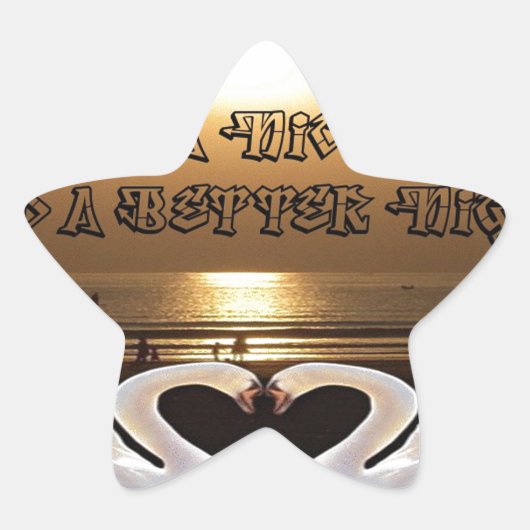 素敵な一日とより良い夜の文字引用文 星シール (正面)