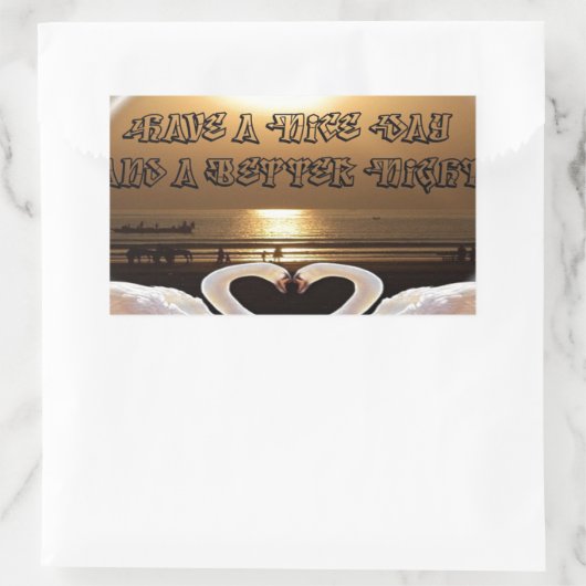 素敵な一日とより良い夜の文字引用文 長方形シール (バッグ)