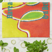 素敵な一日とより良い夜の油絵の芸術を持っている キッチンタオル (折り畳み)