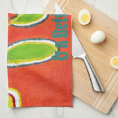 素敵な一日とより良い夜の油絵の芸術を持っている キッチンタオル (四つ折り)