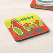 素敵な一日とより良い夜の油絵の芸術を持っている コースター (左側)