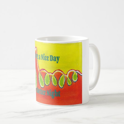 素敵な一日とより良い夜の油絵の芸術を持っている コーヒーマグカップ (正面右)