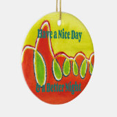 素敵な一日とより良い夜の油絵の芸術を持っている セラミックオーナメント (右)