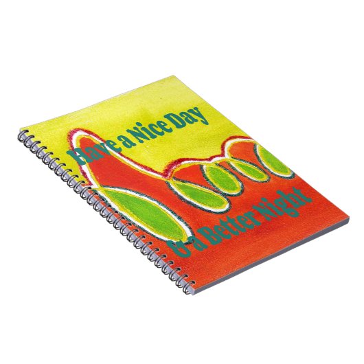 素敵な一日とより良い夜の油絵の芸術を持っている ノートブック (右側)