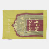 素敵な一日とより良い夜の額縁のアートプリント キッチンタオル (横)