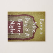 素敵な一日とより良い夜の額縁のアートプリント ジグソーパズル (横)