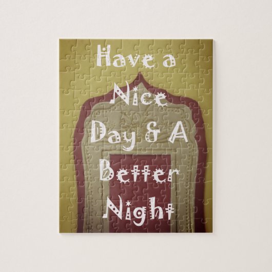 素敵な一日とより良い夜の額縁のアートプリント ジグソーパズル (縦)