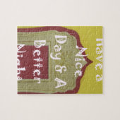 素敵な一日とより良い夜の額縁のアートプリント ジグソーパズル (横)