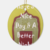 素敵な一日とより良い夜の額縁のアートプリント セラミックオーナメント (左)