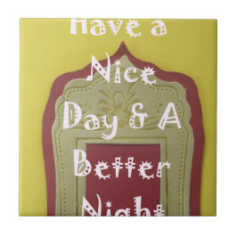 素敵な一日とより良い夜の額縁のアートプリント タイル