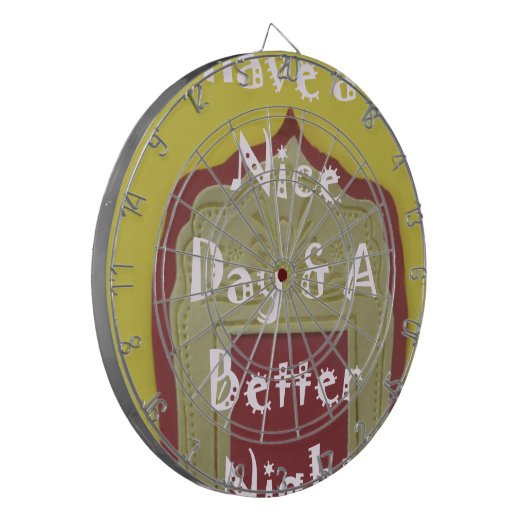 素敵な一日とより良い夜の額縁のアートプリント ダーツボード (正面左)