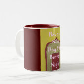 素敵な一日とより良い夜の額縁のアートプリント ツートーンマグカップ (正面左)