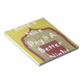 素敵な一日とより良い夜の額縁のアートプリント ノートパッド (アングル)