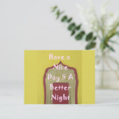 素敵な一日とより良い夜の額縁のアートプリント ポストカード (スタンド正面)