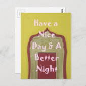 素敵な一日とより良い夜の額縁のアートプリント ポストカード (正面/裏面)