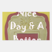 素敵な一日とより良い夜の額縁のアートプリント 長方形シール (正面)