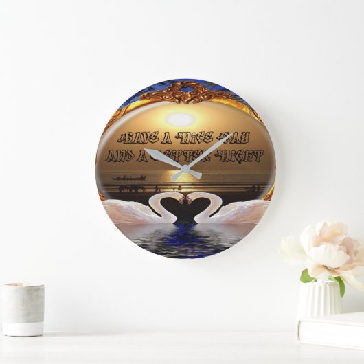 素敵な一日と素敵な夜を過ごす.silver ラージ壁時計 (ホーム)