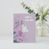 素敵な一日のバタフライカードを持っている ポストカード (スタンド正面)