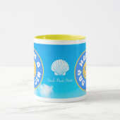 素敵な一日を楽しい顔黄色のハンドルマグカップを持つ マグカップ (中央)