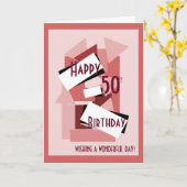 素敵な一日を過ごして50歳の誕生日おめでとう カード (黄色い花)