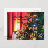 素敵な一日を過ごすクリスマスと新年を楽しむ シーズンポストカード (正面/裏面)