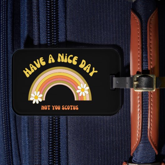 素敵な一日を過ごせNot Youスコタスレトロスタイル ラゲッジタグ (正面インサイチュ4)