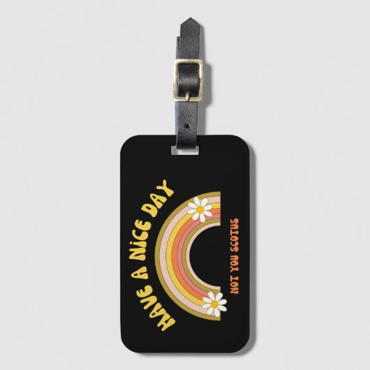 素敵な一日を過ごせNot Youスコタスレトロスタイル ラゲッジタグ (正面縦)