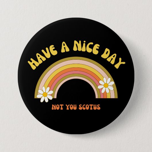 素敵な一日を過ごせNot Youスコタスレトロスタイル 缶バッジ (正面)