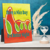 素敵な一日を & より良い夜の油彩画アート フォトプラーク (側面)