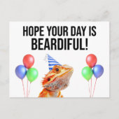 素敵な一日を！ヒゲドラゴンの面白い誕生日 ポストカード (正面)