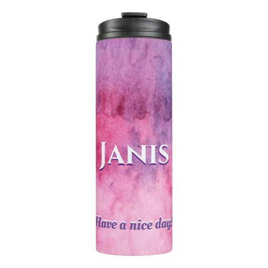 素敵な一日パープルピンクパステルデザインを持つ タンブラー (正面)