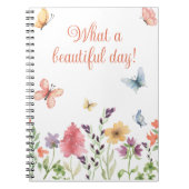 素敵な一日 ワイルドフラワーと蝶 ノートブック (正面)
