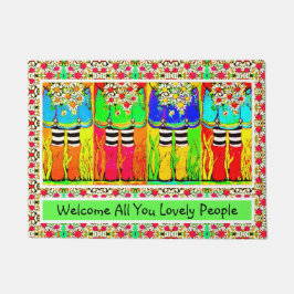 素敵な人々のブーツとデイジー ドアマット