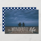 素敵な人生かわいいスクリプトホリデー写真 シーズンカード (正面/裏面)