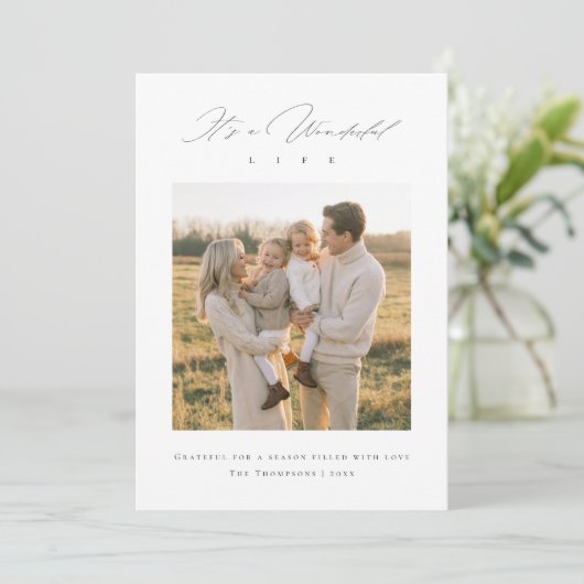 素敵な人生のクリスマスファミリー写真だ シーズンカード (スタンド正面)