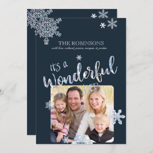 素敵な人生のクリスマスフォトカード シーズンカード (正面/裏面)