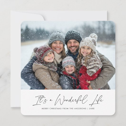 素敵な人生の赤いクリスマスの家族の写真だ シーズンカード (正面)