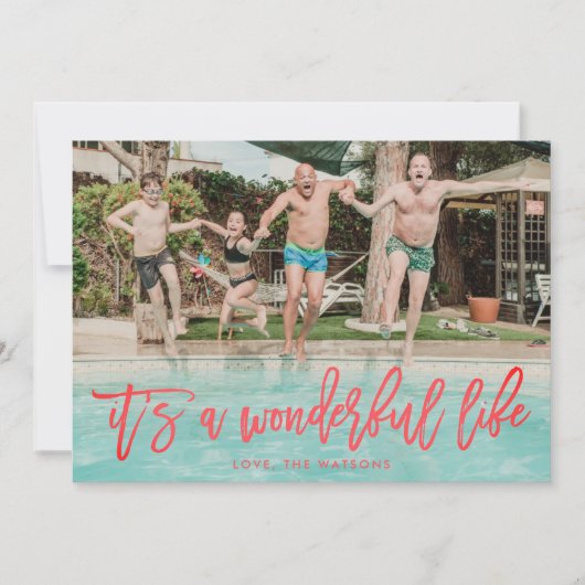 素敵な人生の赤いクリスマスフォトだ シーズンカード (正面)