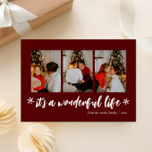 素敵な人生の赤いクリスマスフォトコラージュ シーズンカード