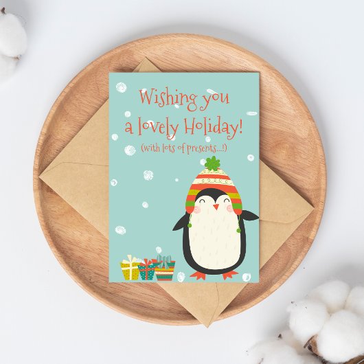 素敵な休日！かわいいペンギン |クリスマスおもしろい。 ポストカード